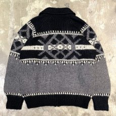 画像2: MONOTONE NATIVE PATTERN COWICHAN KNIT SWEATER / Mens L (2)