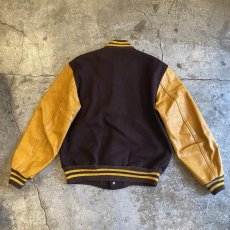 画像2: OLD COLOR LEATHER SLEEVE AWARD JACKET / Ladoes L (2)