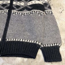 画像6: MONOTONE NATIVE PATTERN COWICHAN KNIT SWEATER / Mens L (6)