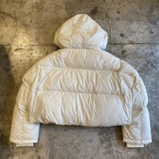 画像2: WHITE COLOR SHORT DESIGN HOODIE DOWN JACKET / Ladies M (2)