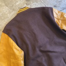 画像10: OLD COLOR LEATHER SLEEVE AWARD JACKET / Ladoes L (10)