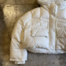 画像4: WHITE COLOR SHORT DESIGN HOODIE DOWN JACKET / Ladies M (4)