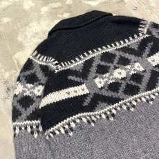 画像9: MONOTONE NATIVE PATTERN COWICHAN KNIT SWEATER / Mens L (9)