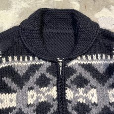 画像10: MONOTONE NATIVE PATTERN COWICHAN KNIT SWEATER / Mens L (10)