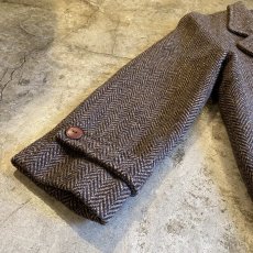 画像5: OLD DESIGN HERRINGBONE PATTERN WOOL LONG COAT / Ladies M / MADE IN USA (5)