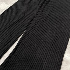 画像6: BLACK COLOR FLARE SILHOUETTE RIB PANTS / W27~ (6)