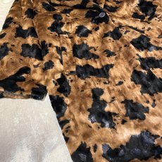 画像5: ALL OVER COW PATTERN FAUX FUR HALF COAT / Mens L (5)