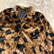 画像4: ALL OVER COW PATTERN FAUX FUR HALF COAT / Mens L (4)