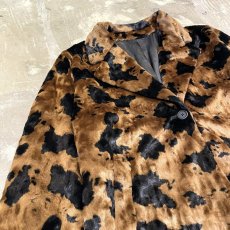 画像3: ALL OVER COW PATTERN FAUX FUR HALF COAT / Mens L (3)