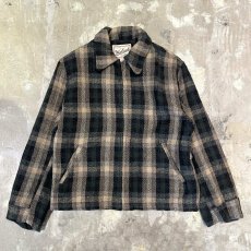 画像1: 90's【WOOLRICH】ALL OVER CHECK PATTERN WOOL ZIP UP JACKET / Mens M (1)