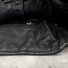 画像8: 80's BLACK REAL LEATHER DOUBLE RIDERS JACKET / Mens L (8)