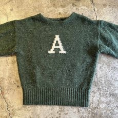 画像8: OLD FRONT POINT LOGO DESIGN COLOR LETTERED KNIT SWEATER / Ladies M (8)