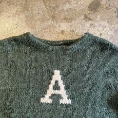 画像9: OLD FRONT POINT LOGO DESIGN COLOR LETTERED KNIT SWEATER / Ladies M (9)