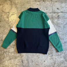 画像2: 【MARINA YACHTING】3 COLOR POINT SNAP BUTTON DESIGN MARINE SWEATER / Ladies L (2)