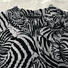 画像10: ALL OVER ZEBRA PATTERN MOCK NECK RIB L/S TOPS / Mens M (10)