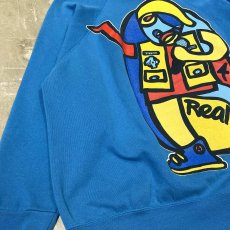 画像5: 90's【REAL SKATEBOARDS】ART GRAPHIC PRINT SWEAT / Mens L / MADE IN USA (5)