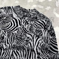 画像4: ALL OVER ZEBRA PATTERN MOCK NECK RIB L/S TOPS / Mens M (4)