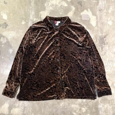 画像1: ALL OVER ANIMAL PATTERN VELOUR L/S SHIRT / Mens XL (1)