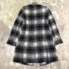 画像2: ALL OVER OMBRE CHECK PATTERN HALF COAT / Mens M (2)