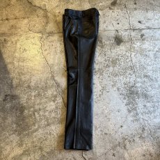 画像3: SIDE CROSS LINE DESIGN STRAIGHT LEATHER PANTS / W29(4) (3)