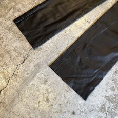 画像5: SIDE CROSS LINE DESIGN STRAIGHT LEATHER PANTS / W29(4) (5)