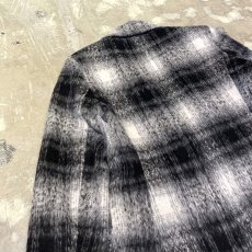 画像9: ALL OVER OMBRE CHECK PATTERN HALF COAT / Mens M (9)