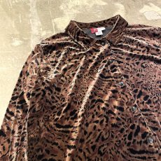 画像3: ALL OVER ANIMAL PATTERN VELOUR L/S SHIRT / Mens XL (3)