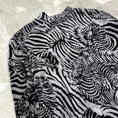 画像9: ALL OVER ZEBRA PATTERN MOCK NECK RIB L/S TOPS / Mens M (9)