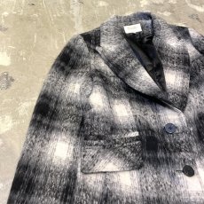 画像3: ALL OVER OMBRE CHECK PATTERN HALF COAT / Mens M (3)