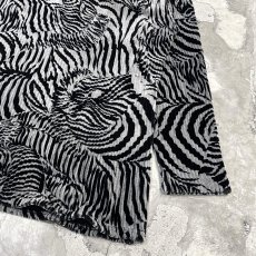 画像6: ALL OVER ZEBRA PATTERN MOCK NECK RIB L/S TOPS / Mens M (6)