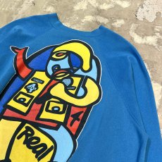 画像4: 90's【REAL SKATEBOARDS】ART GRAPHIC PRINT SWEAT / Mens L / MADE IN USA (4)