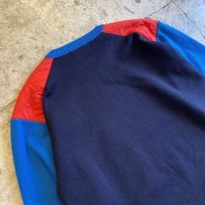 画像9: YACHTING SHOULDER QUILTING COLOR SPORTS SWEATER / Ladies L / MADE IN ITALY (9)