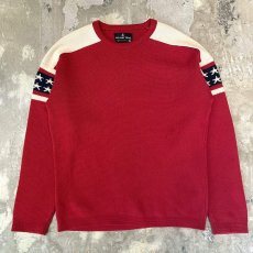 画像1: 70~80's【DEMETRE】COLOR SWITCHED WOOL KNIT SWEATER / Mens L (1)