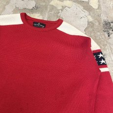 画像4: 70~80's【DEMETRE】COLOR SWITCHED WOOL KNIT SWEATER / Mens L (4)