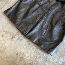 画像4: BLACK COLOR REAL LEATHER TRENCH DESIGN JACKET / Ladies M(S) (4)