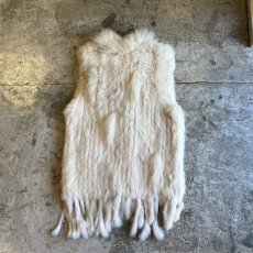 画像2: ALL REAL FUR DOWN FRINGE DESIGN VEST / Ladies M (2)