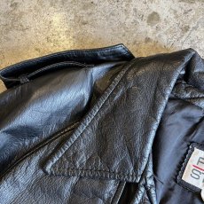 画像9: BLACK COLOR REAL LEATHER TRENCH DESIGN JACKET / Ladies M(S) (9)