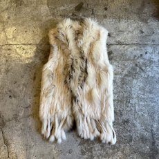 画像1: ALL REAL FUR DOWN FRINGE DESIGN VEST / Ladies M (1)