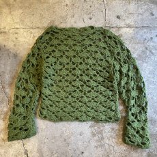 画像1: DESIGN COLOR CROCHET HAND KNIT L/S TOPS / Ladies M (1)