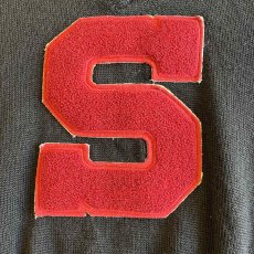 画像9: OLD FRONT "S" PATCH EMBROIDERY DESIGN LETTERED KNIT SWEATER / Ladies L(44) (9)