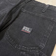 画像11: 【POLO JEANS】BLACK COLOR WIDE SILHOUETTE DENIM PANTS / W33 (11)