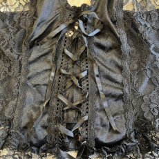 画像7: SIDE LACE FRONT LACE UP RIBBON DESIGN SHORT LINGERIE  / Ladies XS(S)  / MADE IN USA (7)