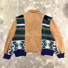 画像2: 【Wiz&Witch】"UNITED" NATIVE KNIT × SUEDE JACKET / OS (2)