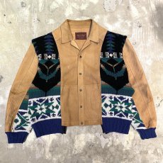 画像1: 【Wiz&Witch】"UNITED" NATIVE KNIT × SUEDE JACKET / OS (1)