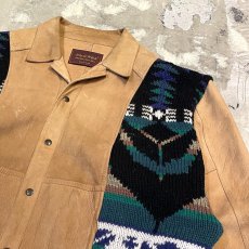 画像4: 【Wiz&Witch】"UNITED" NATIVE KNIT × SUEDE JACKET / OS (4)