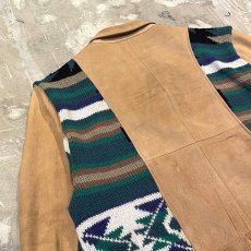 画像10: 【Wiz&Witch】"UNITED" NATIVE KNIT × SUEDE JACKET / OS (10)