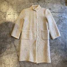 画像1: WAFFLE IVORY DESIGN MOHAIR COAT / Ladies M (1)