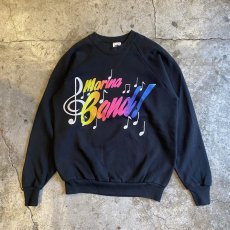 画像1: 80's "MARINA BAND" LOGO PRINTED DESIGN L/S SWEAT / Ladies L / MADE IN USA (1)