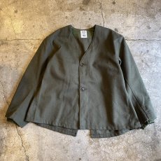 画像1: EURO MILITARY NO COLLAR DESIGN WOOL LINER JACKET / Ladies L (1)