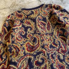 画像11: ALL OVER PAISLEY PATTERN KNIT DESIGN CARDIGAN / Ladies S(M) / MADE IN USA (11)